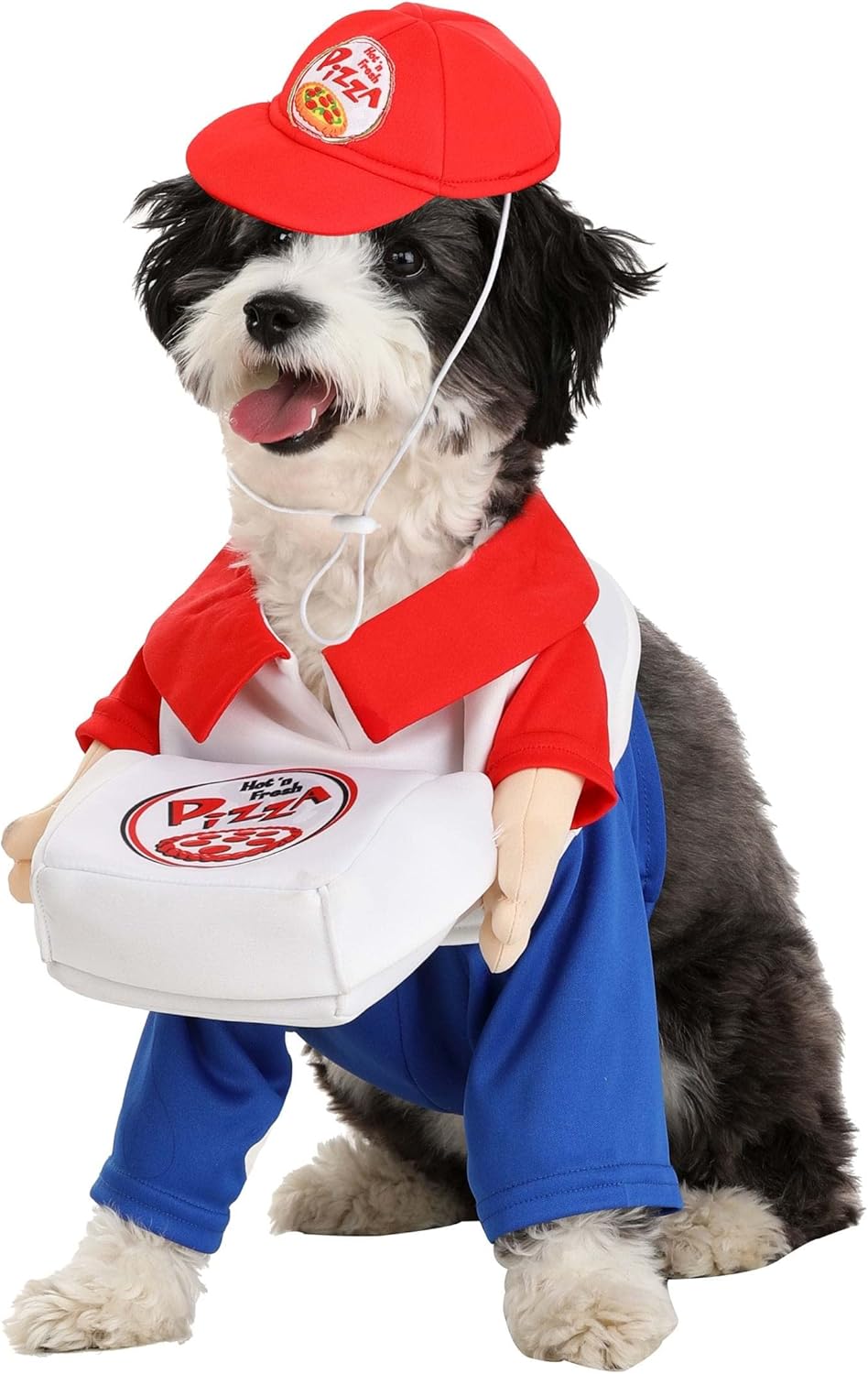 Disfraz de Perro Repartidor de Pizza Rojo - Talla S