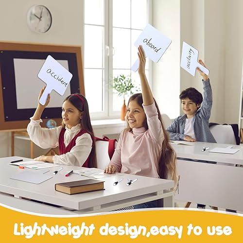 Miniatura 5 de Sherr 12 juegos de paletas de borrado en seco con marcadores de conciencia fonémica, juegos de fonética, pizarra blanca de mano de doble cara para