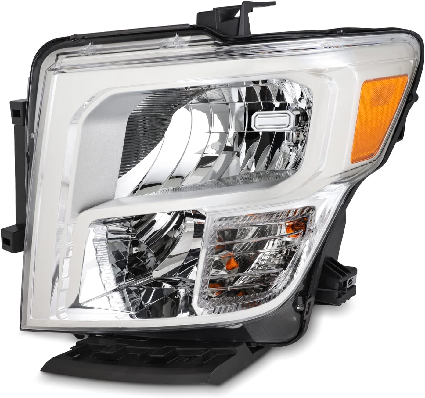 AKKON - Fit 2016 2017 2018 2019 Nissan Titan XD SV 16-19 Halogen Type Headlights Headlamp Black Housing Oe Style Driver Passenger Side Direct Replacement