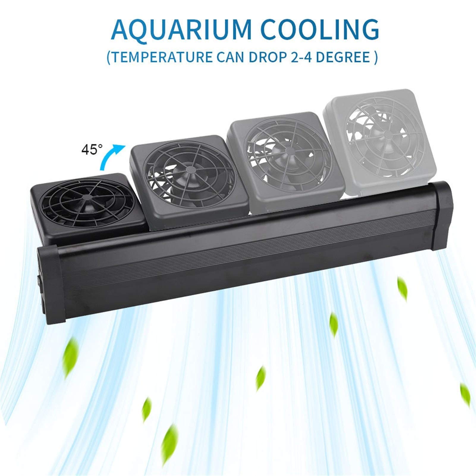 Riscaldatore per Animali Domestici Acquario Muto del Ventilatore Automatico della Temperatura di Controllo Ventola di Raffreddamento Fish Tank di Raffreddamento ad Acqua (Size : 4 Fan)