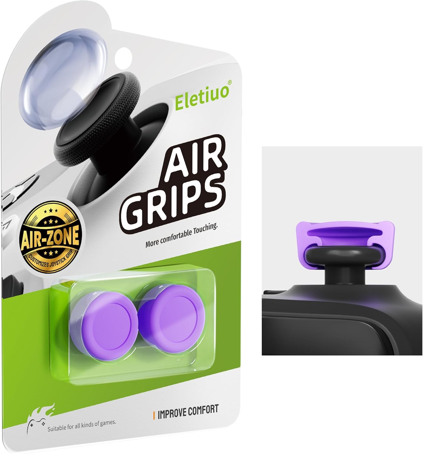 2 Pack Anti-Slip Silicone Thumb Grips,Compatible for Xbox Series X/S,Xbox One,Xbox One X/S Controller,Ergonomic Protective Analog Thumbsticks Cover Custom Joystick Cap,Purple