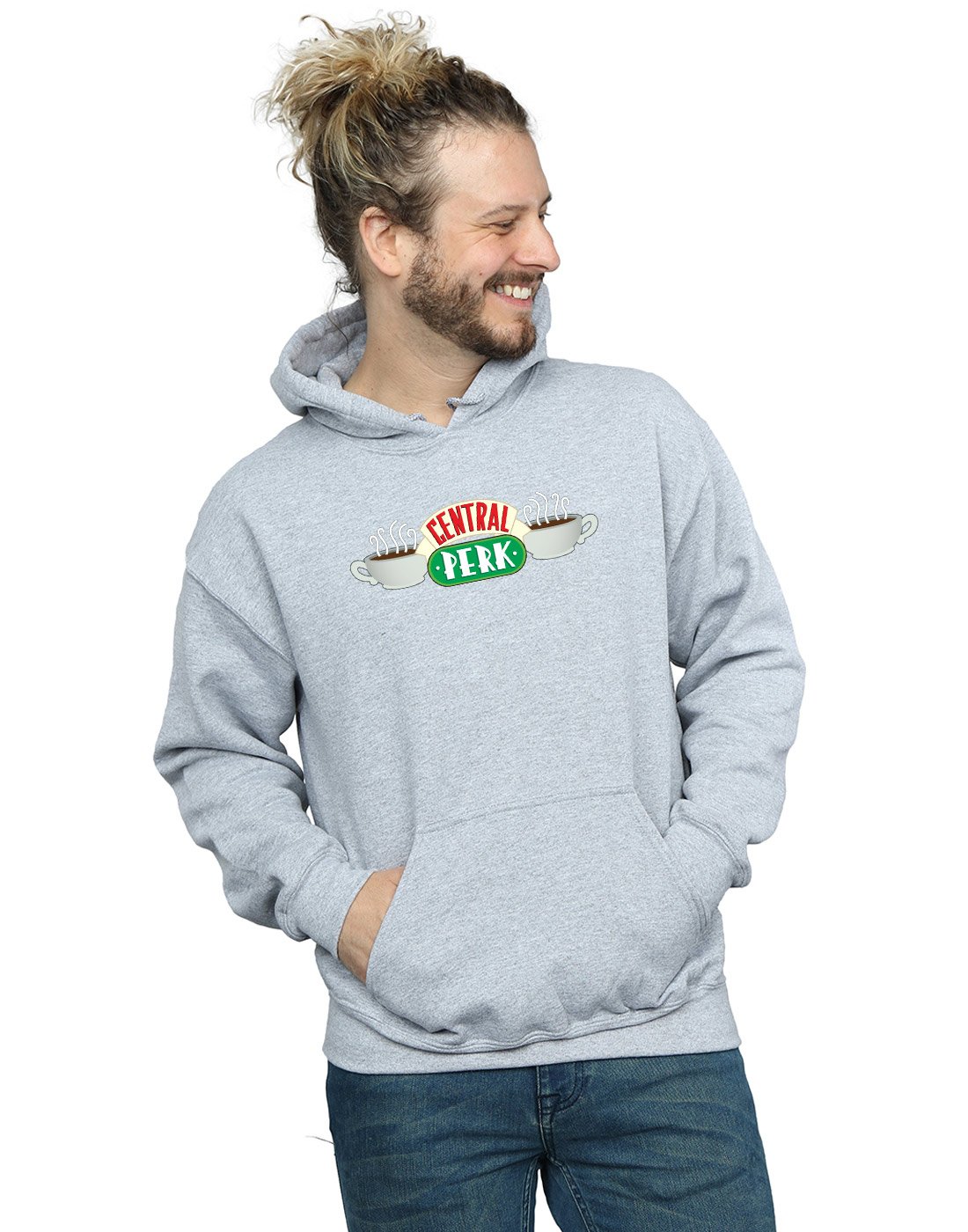 Absolute Cult Friends Men's Central Perk Hoodie Sport Grey XXX-Large