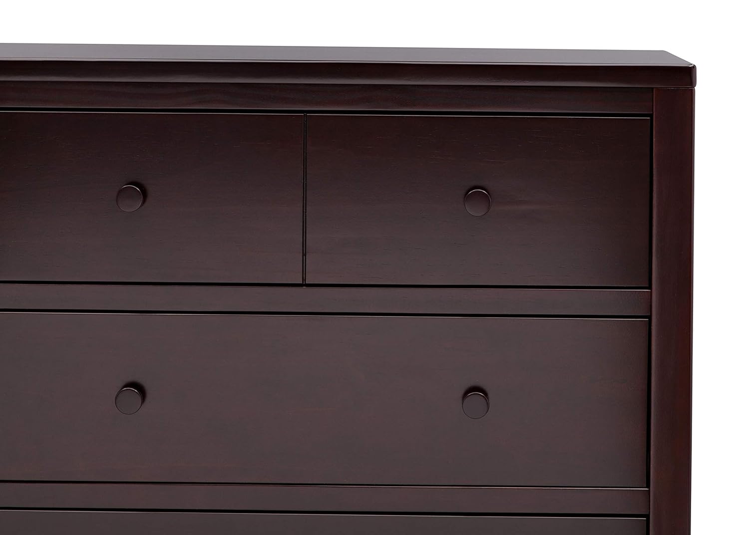 Delta Children Wood Unisex Nursery 3 Drawer Single Dresser - Dark Chocolate Brown : Baby