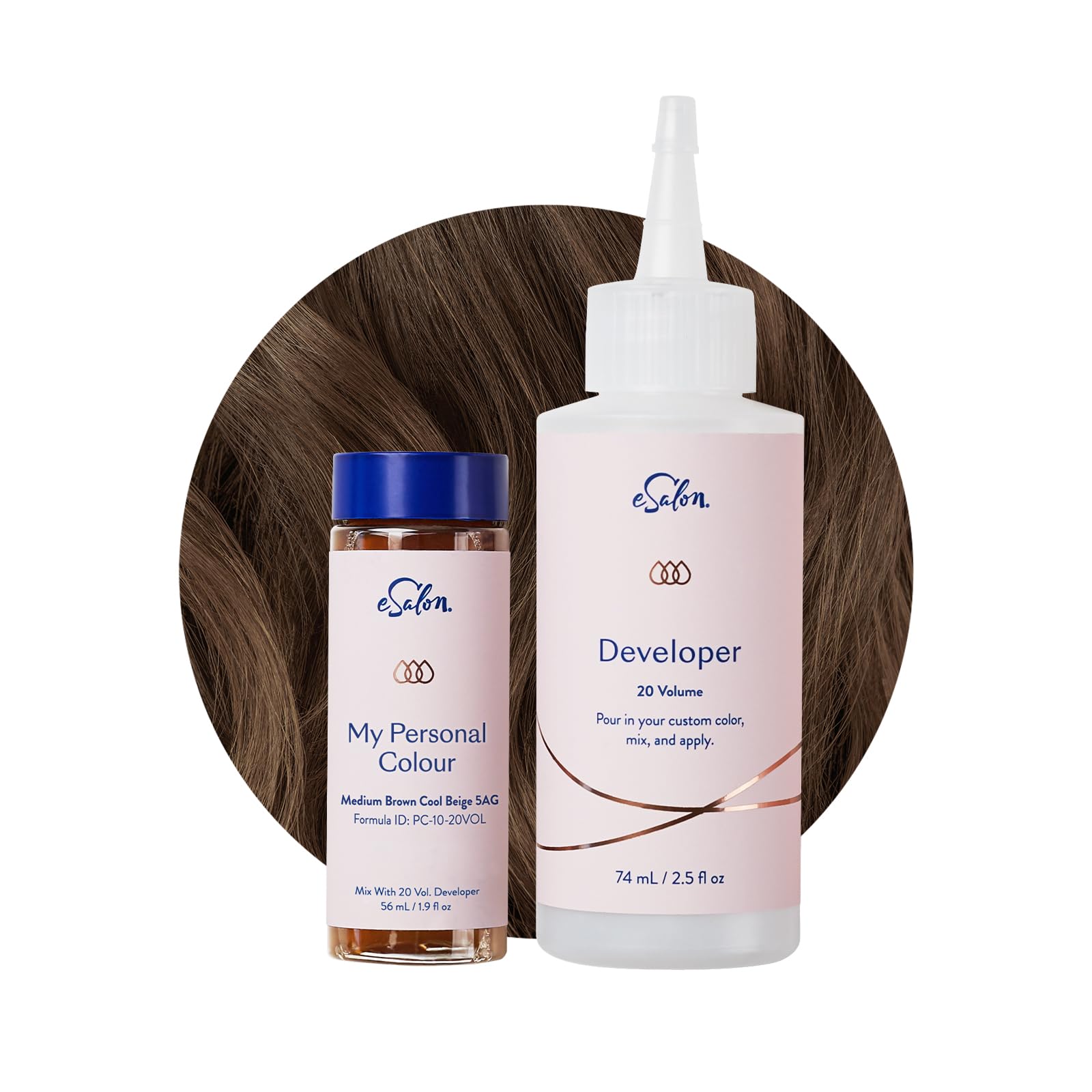 eSalon Permanent Hair Colour Set, 100% Grauabdeckung, Heimcolorationen, 0% Ammoniak Haarfarben, Multidimensionale Haarfarben, Professionelle Haarfarben