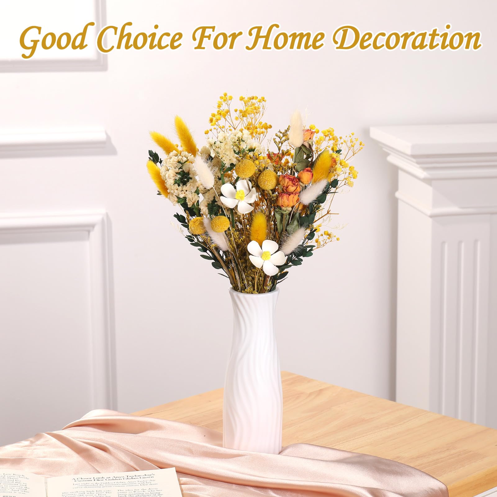 Fiori Secchi Decorativi 30 Pcs Bouquet di Rose Gypsophila Naturali per Vaso Bomboniere