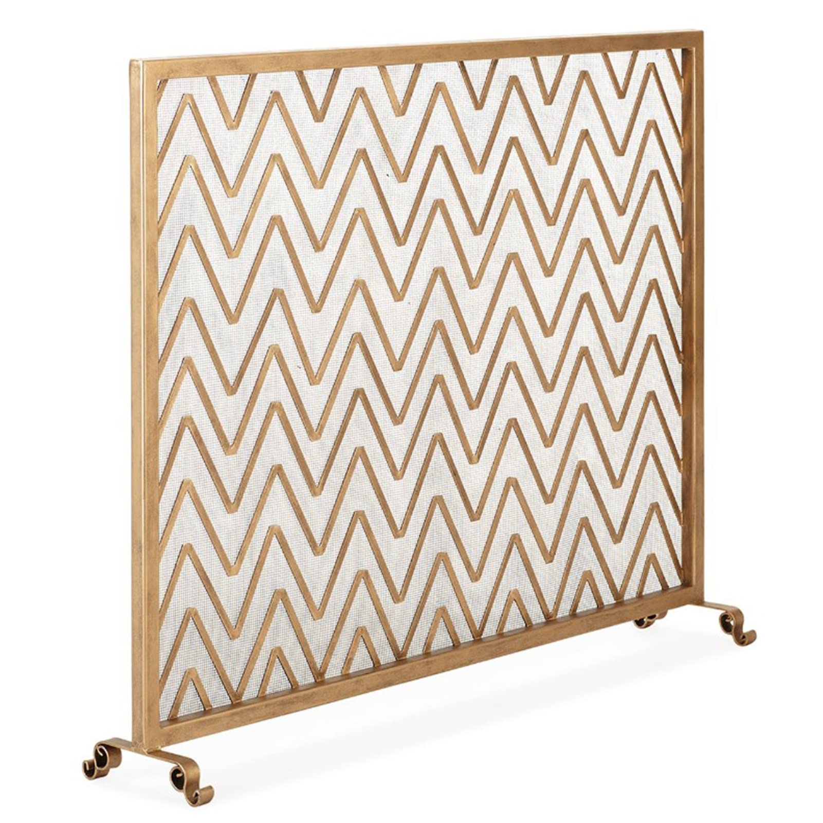 Single Panel Fireplace Screen Flat With Bracket, Heavy Duty Spark Flame Fire Guard For Wood Burning/Gas Fireplace, 100×80Cm,Black