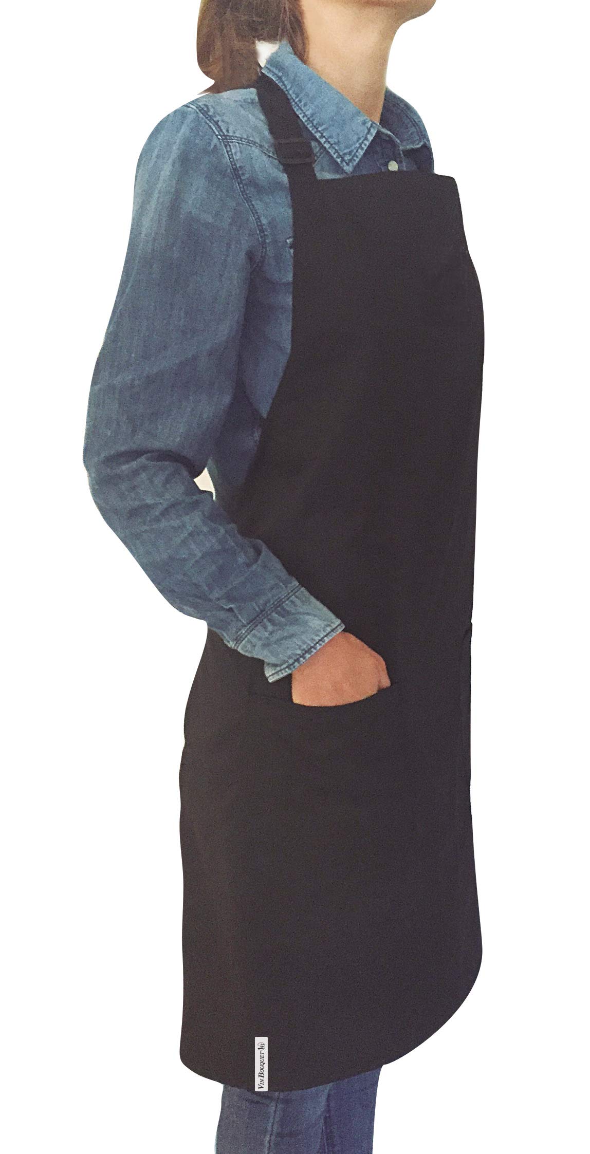 Nerthus FIH 088 Apron. Black apron with 2 pockets and adjustable height, Multicolor