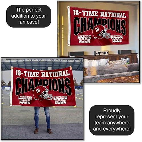 Miniatura 5 de Bandera de Alabama Crimson Tide 2020 18 Time College Football Champions