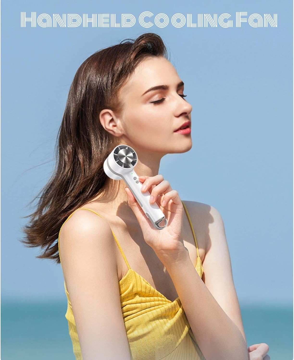 Handheld Cooling Fan, Mini Air Conditioner Semiconductor Refrigeration Fan, 2000mah USB Rechargeable Portable Fan - Cold Compress Function - 3 Wind Speed for Camping Travel