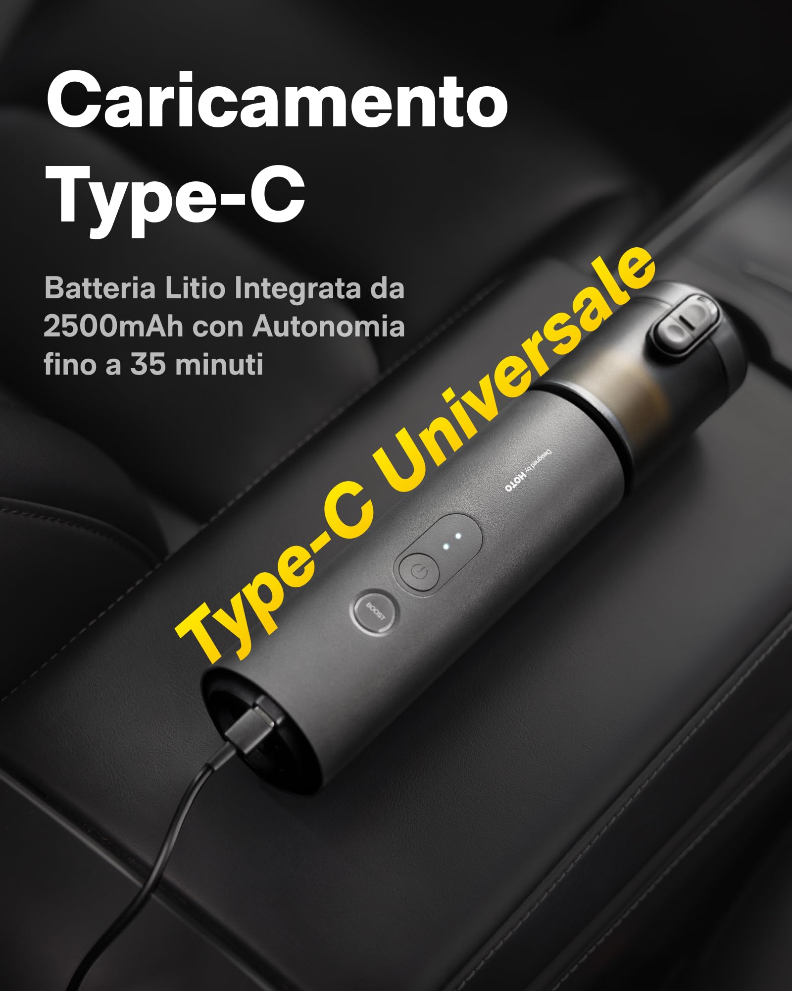 HOTO Aspirapolvere Auto Potente, 20000Pa Aspirabriciole Senza Fili, 4 in 1 Mini Aspirapolvere Portatile con Funzione Soffiatore per Auto, Scrivania, PC, Casa e Ufficio