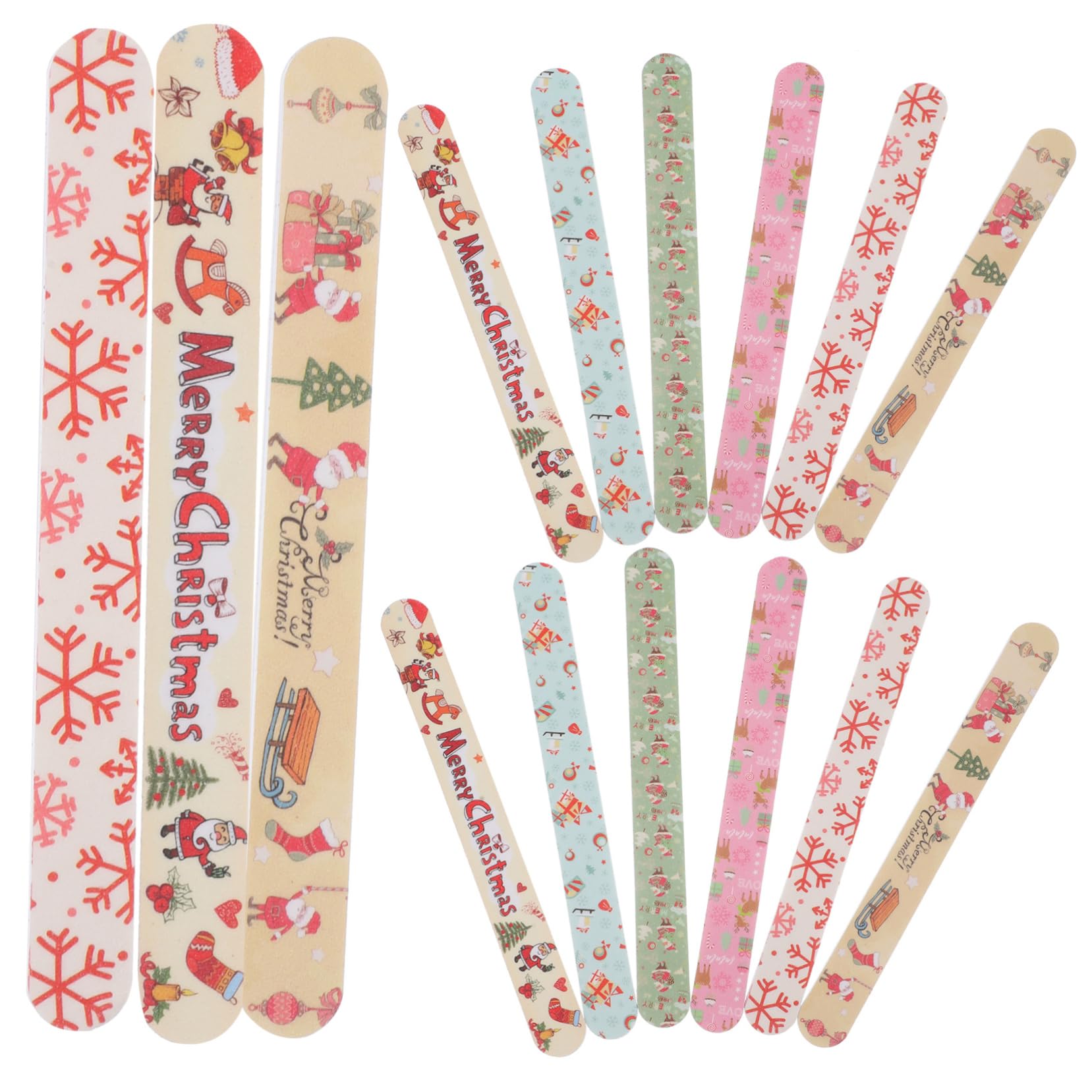 Healvian 24 Stück Nail Files Weihnachts Nagelfeile Nagelpolierstreifen Pedikürefeile Mit Weihnachtsmotiv Nagelfeile Mit Weihnachtsmotiv