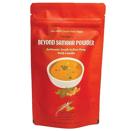Inner Flame Beyond Sambar Powder By Inner Flame - Mezcla de sambar - Sopa de lentejas rojas auténtico estilo indio del sur - Sin gluten - Vegano -