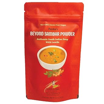 Inner Flame Beyond Sambar Powder By Inner Flame - Sambar Mix- Red Lentil Soup Authentic South Indian Style - Gluten Free - Vegan- NO CHEMICALS - NO PRESERVATIVES