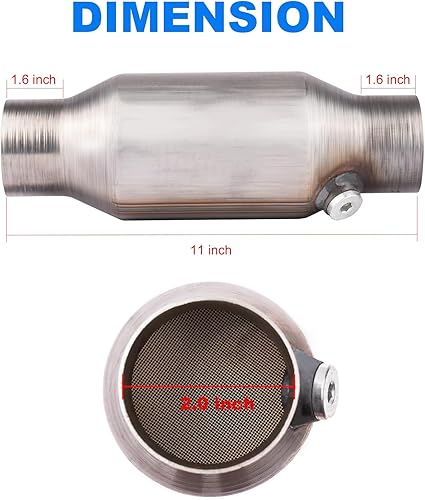 Miniatura 4 de Convertidor catalítico de 2 pulgadas, 1 unidad, catalizador universal de alto caudal, salida de entrada de 2 pulgadas, convertidor catalítico