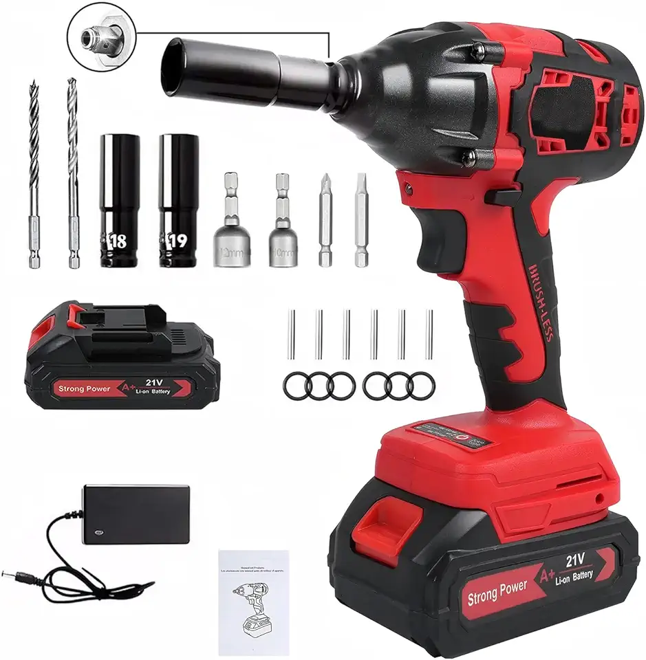 Chave de Impacto Elétrica 21V,Recarregável,Furadeira de Impacto,Alta Velocidade até 4500 RPM Ferramenta Potente para Uso Doméstico e Profissional