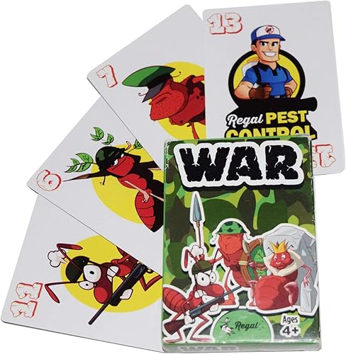 Regal Games Juego de cartas de guerra para niños de 4, 5, 6, 7, 8+, divertido juego de mesa de viaje para familias (paquete de 1)