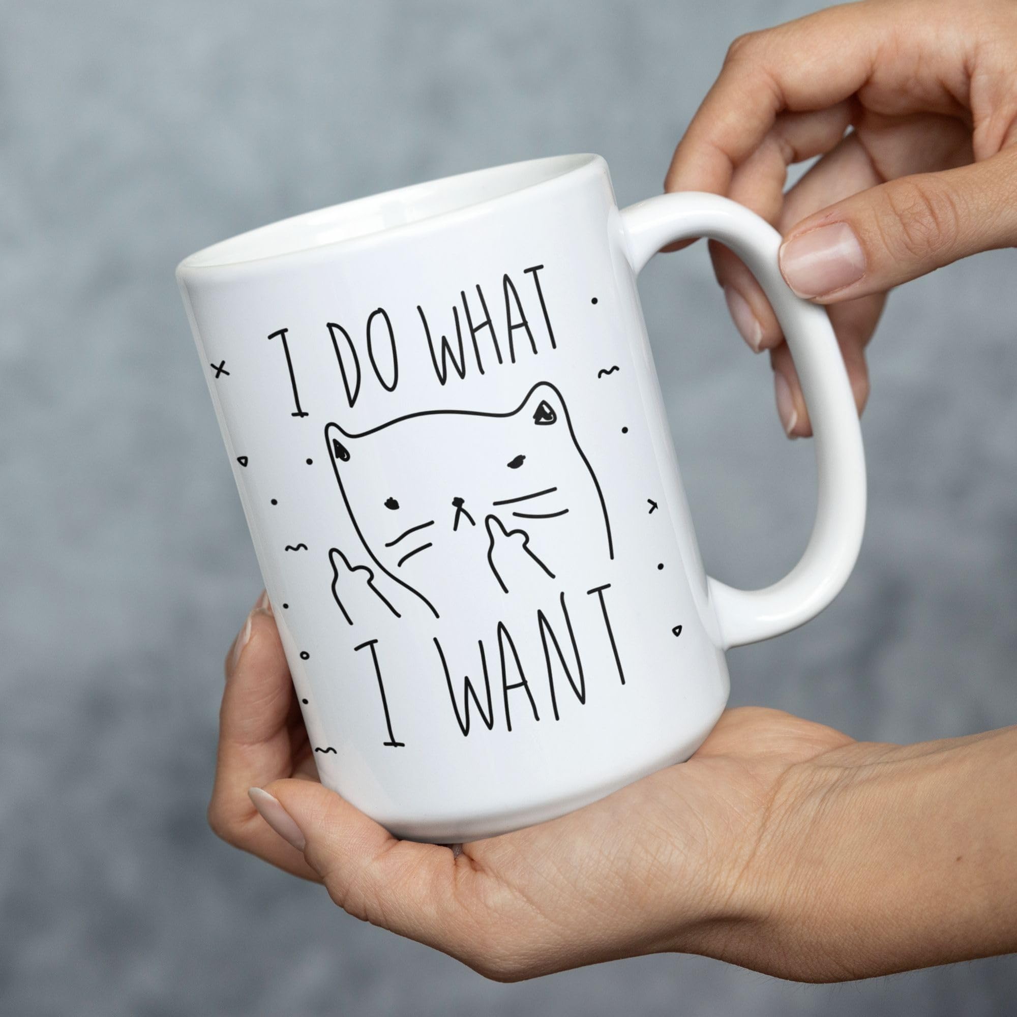 LookHUMAN Tazza In Ceramica 325 Ml Con Scritta 'All I Want To Do Is Pet Cats And Listen To Metal' – Bianca, Divertente, Per Metallari E Amanti Dei Gatti - 4