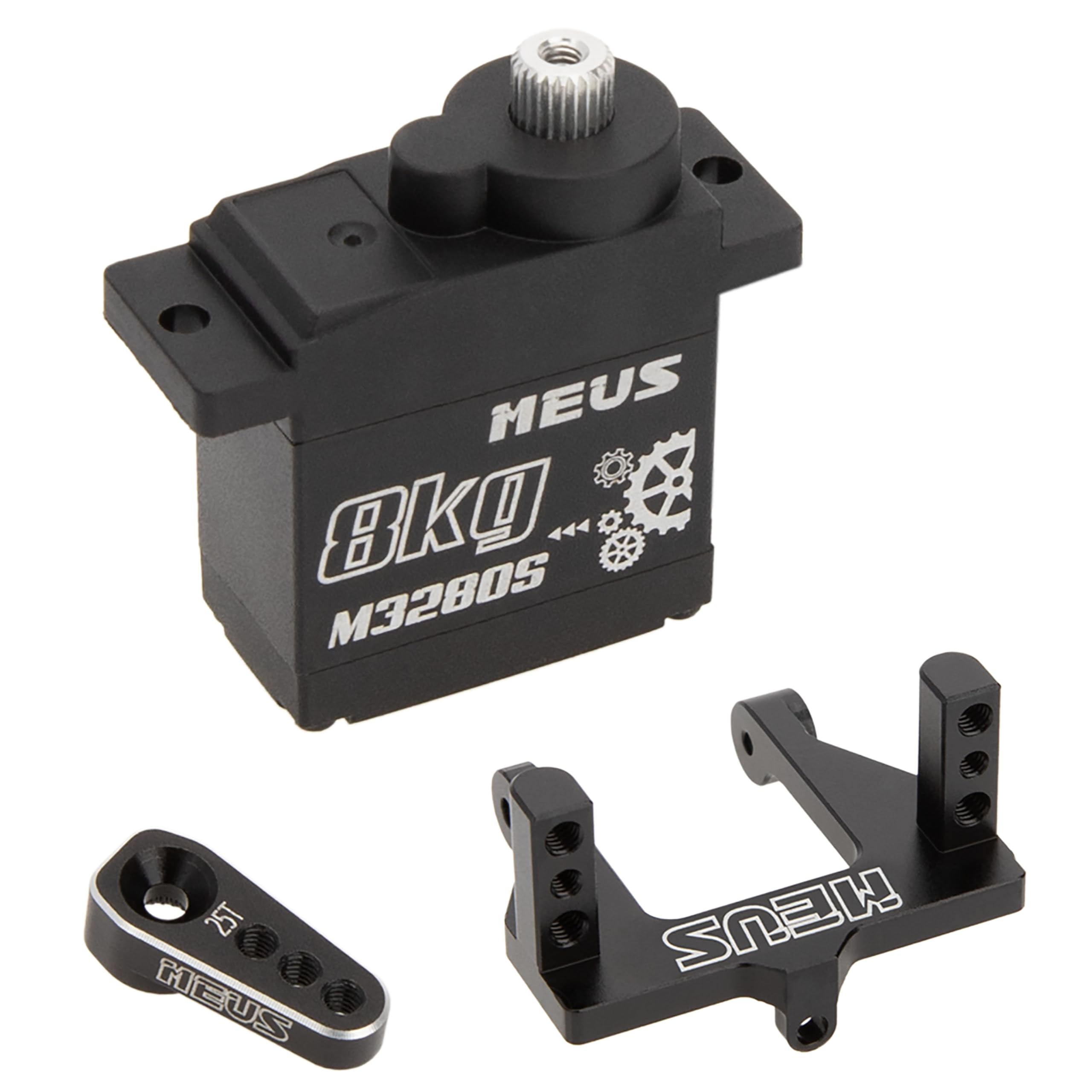 MEUS Racing Cored Ascent-18 Steering Servo with Mount and Servo Horn for Redcat Ascent-18 1/18 RC Crawler Upgrades Parts (M3280S)