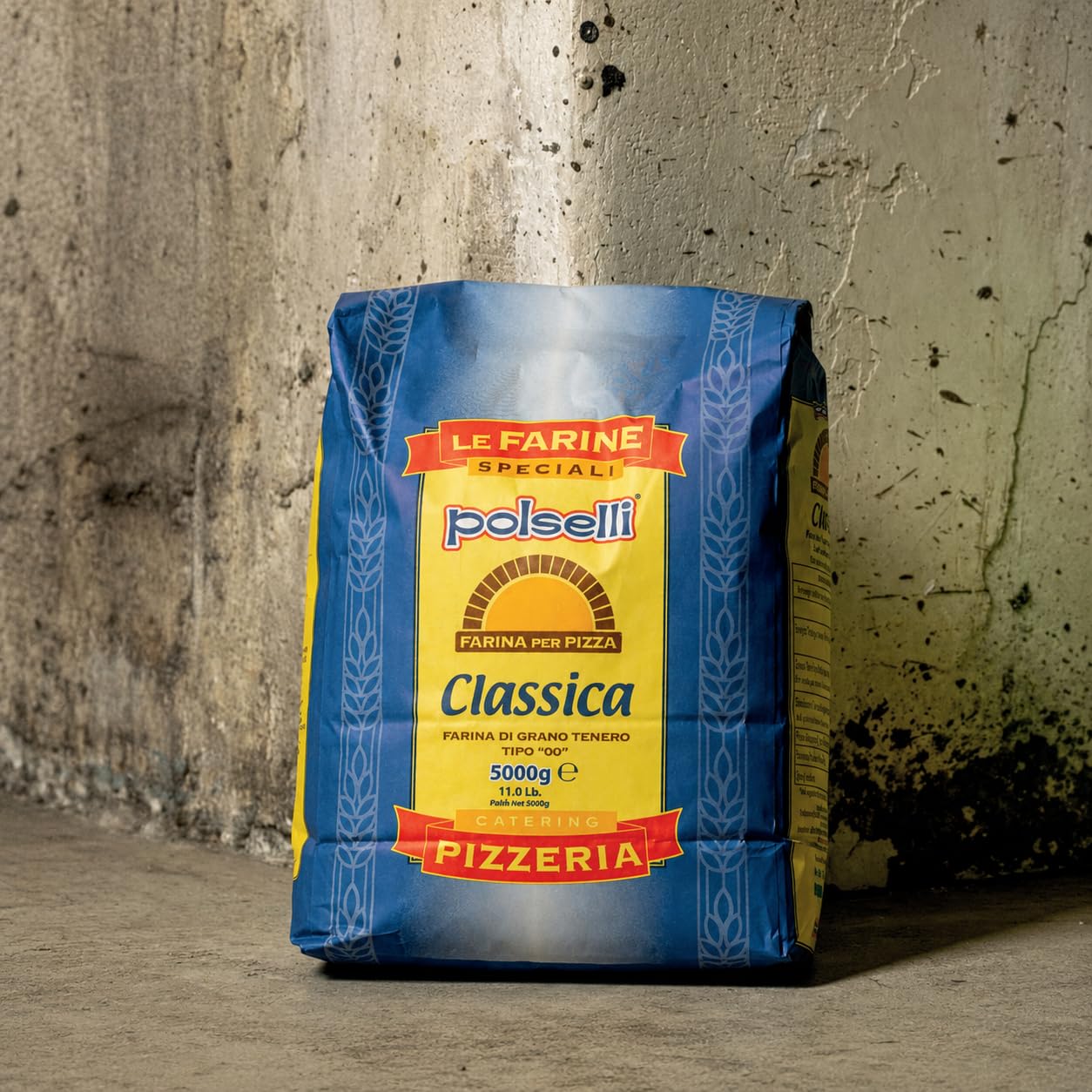 Polselli - Harina clásica italiana de trigo tierno, tipo "00", 5 kg, especial para pizza napolitana