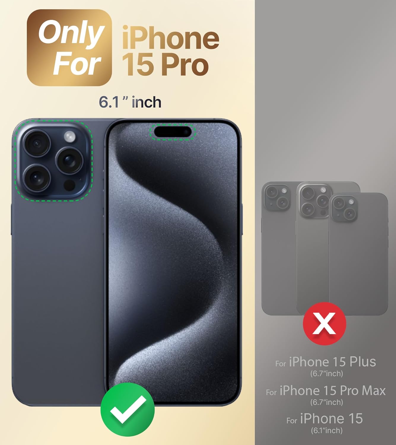 XYZ for iPhone 15 Pro Case with Stand, Phone Case with Double Ring Kickstand, Women Girls Bling Luxury Case Heart for iPhone 15 Pro, Black - Image 2