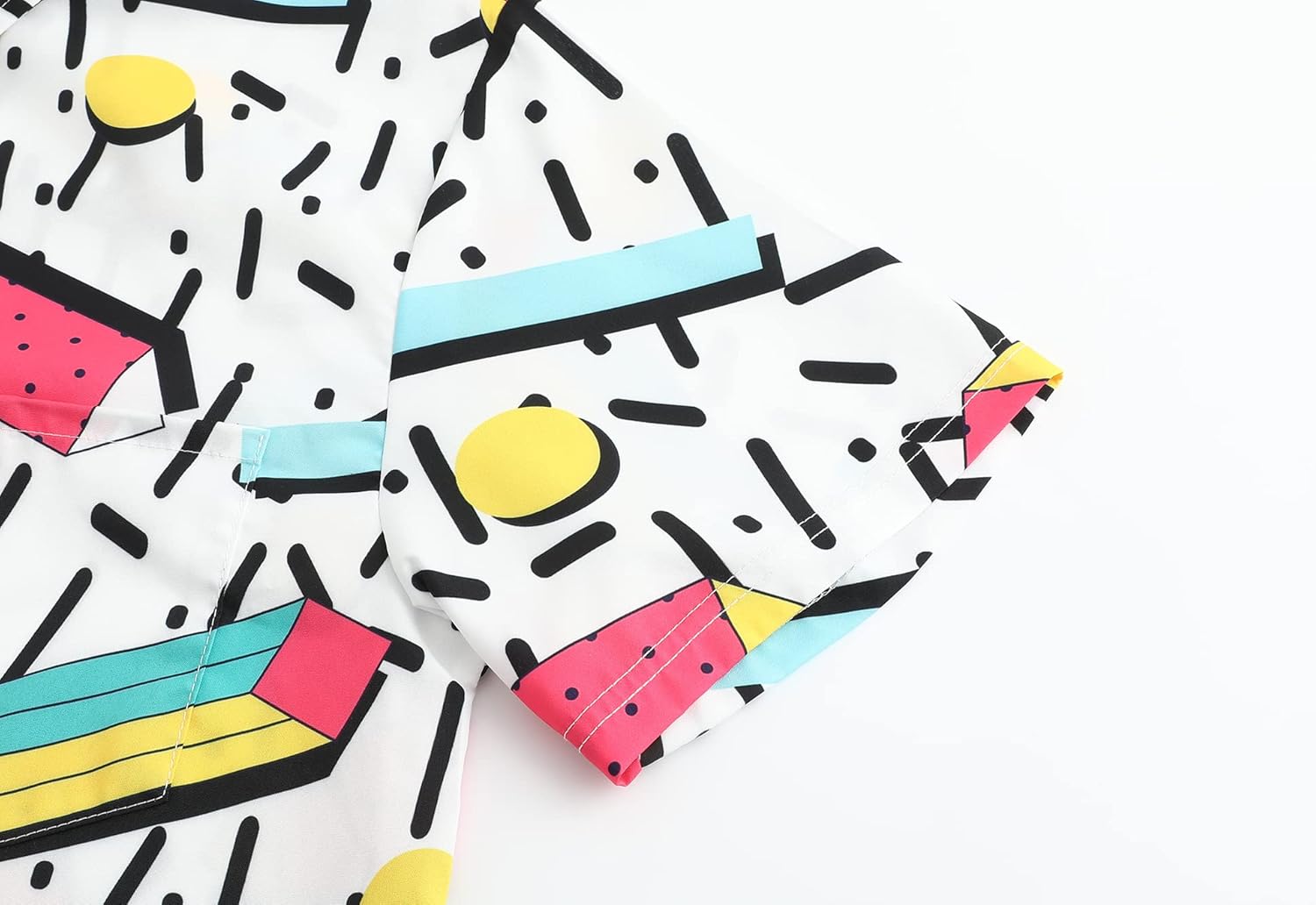 DOOPCCOR 90s Shirt 80s Shirts for Men 80s 90s Disco Retro Casual Button-Down Shirts 80s Mens Clothing - Image 6