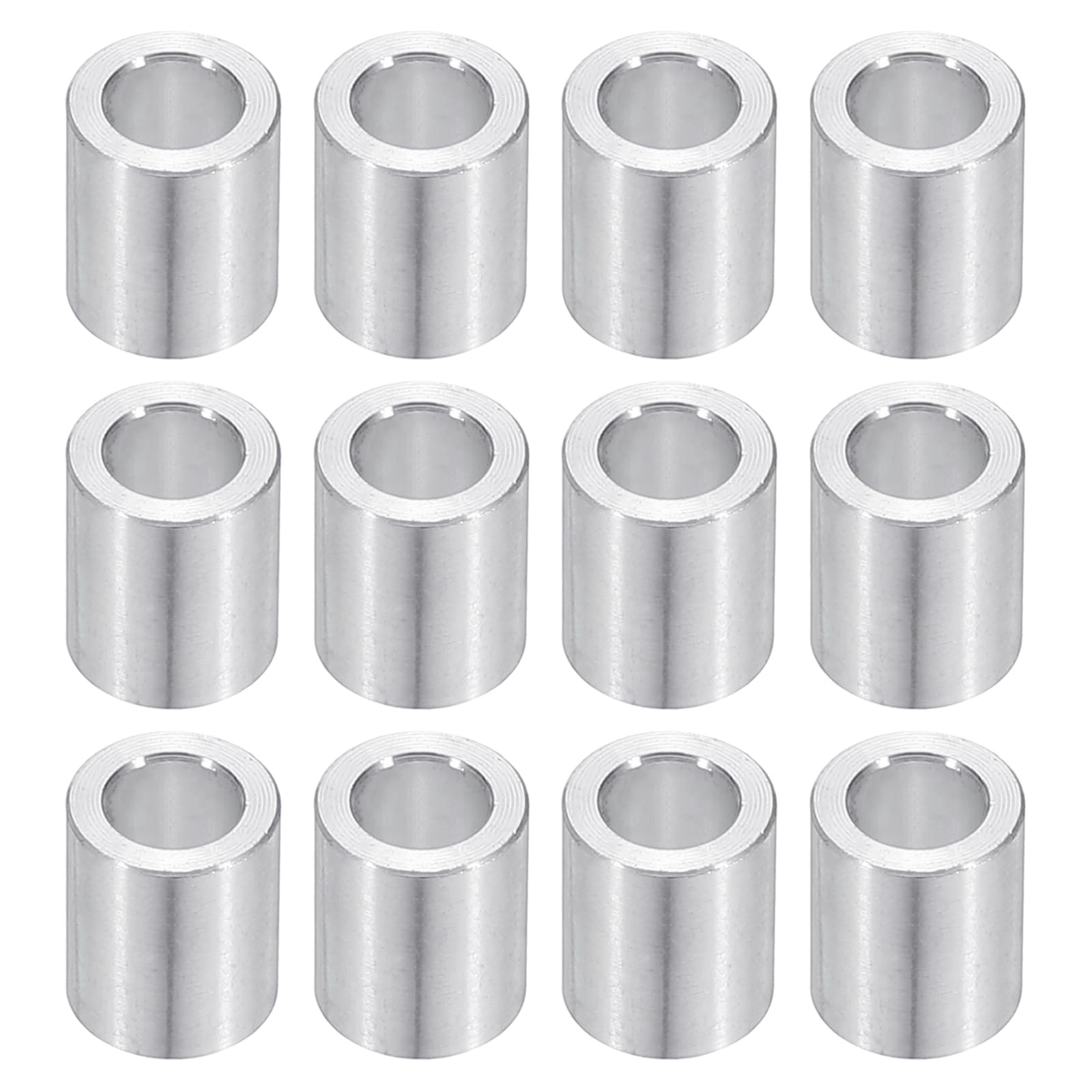 PATIKIL M6 Aluminum Spacers, 12pcs 1/4" x 3/8" Round Metal Spacers for 1/4 or M6 Screw Bolts
