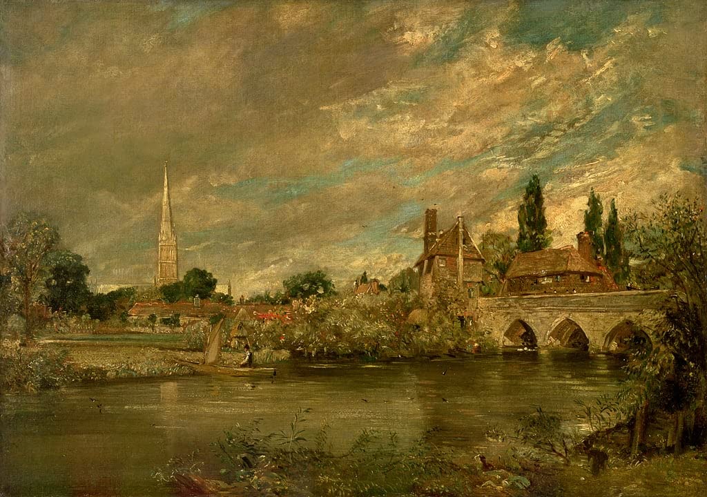 Tableau le pont de Harnham et la cathédrale de Salisbury par John Constable 60x90cm - 5