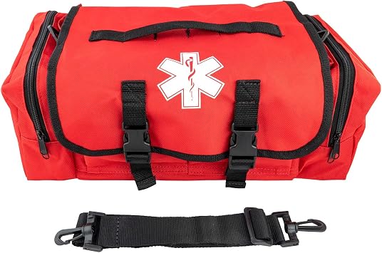 LINE2design First Aid Medical Bag - EMT Paramedic Economical Tactical First Responder Trauma Bag Empty Multipurpose EMS Bag for Emergency Medical Supplies Red