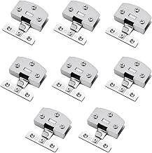 Glass Door Hinge, 8 Pieces Hinges for Glass Doors 3-7 mm (Silver)