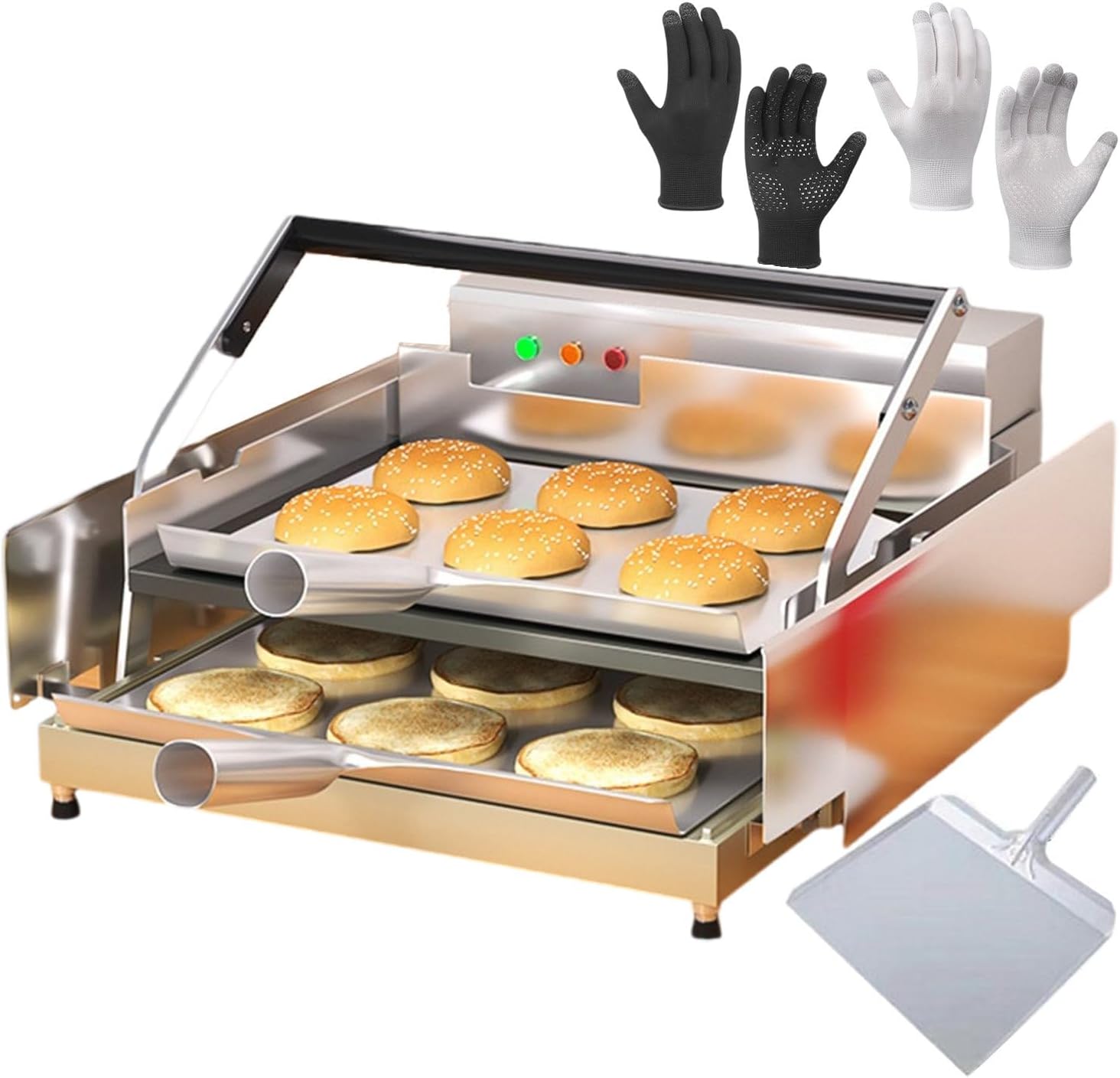 Automatic Burger Bread Machine 0~3min Timing/Electric Bun Baking Machine for Commercial 50-300°C Adjustable Temperature/Electric Bread Toaster for Bakeries