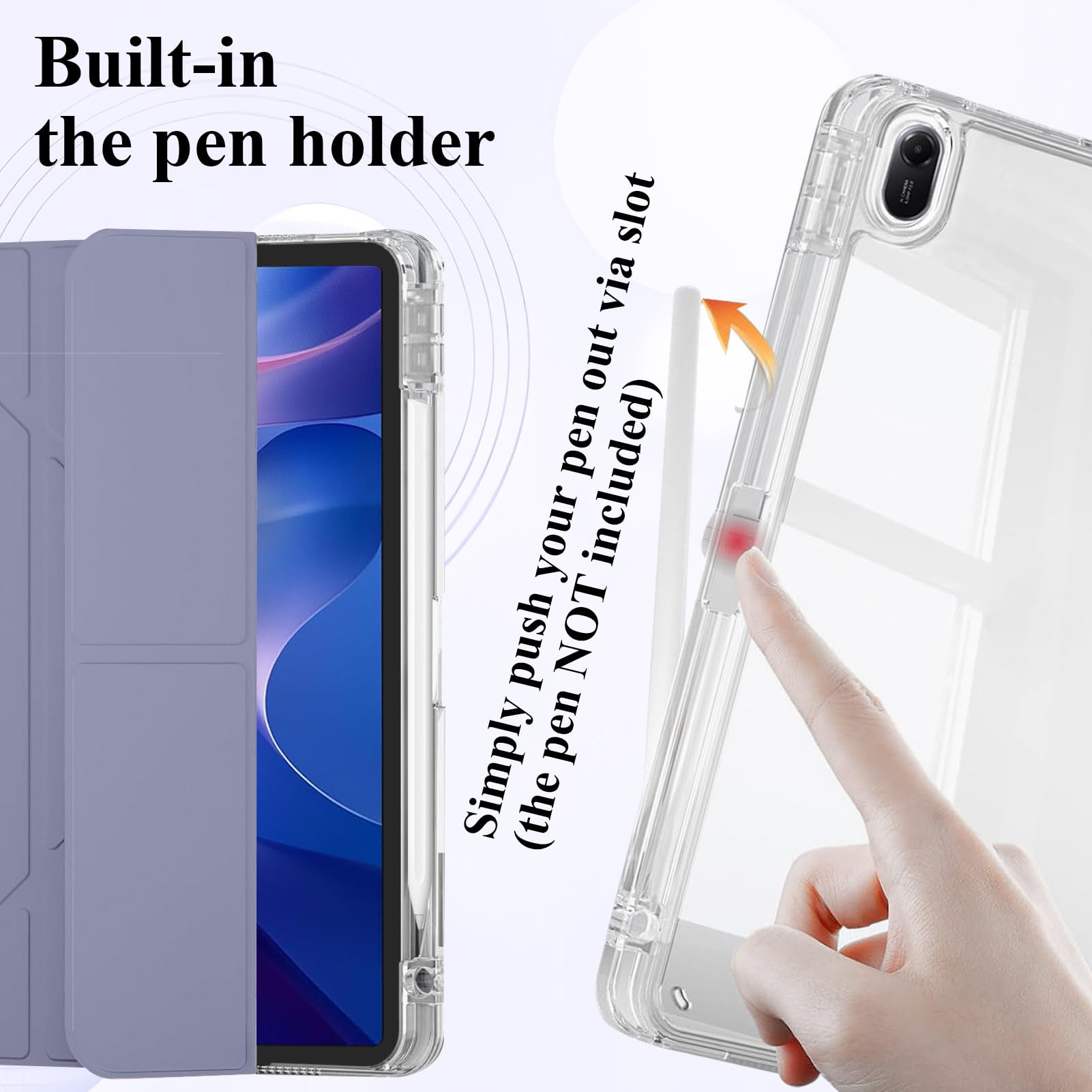Étui Xiaomi Redmi Pad 2 11 Pouces – Avec Support, Porte-crayon Et Fentes Pour Cartes, Violet - 2