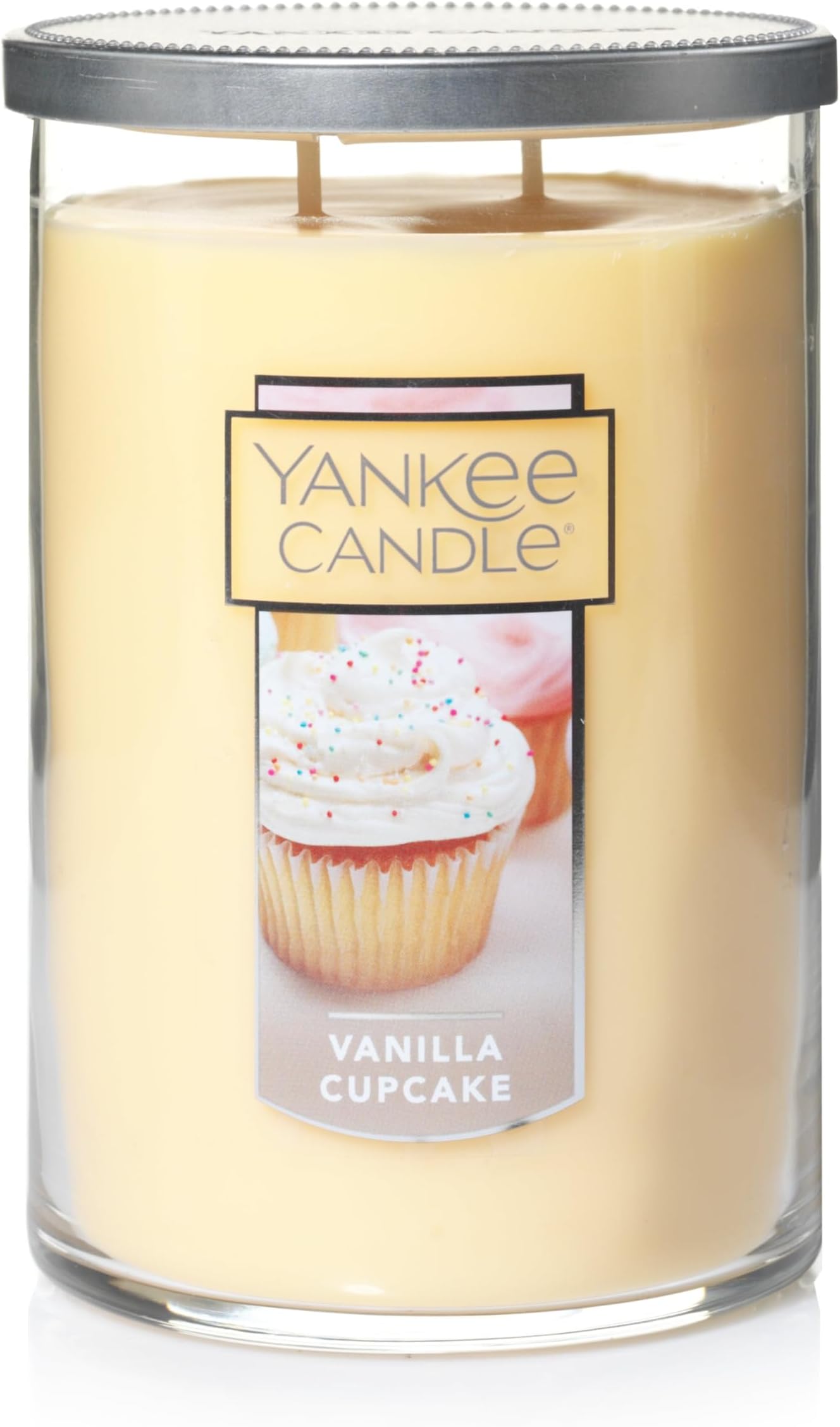 Yankee Candle Vanilla Cupcake Scented Classic Large 22oz 2-Wick Candle Over 75 Hours Burn Time Ideal for Gifting