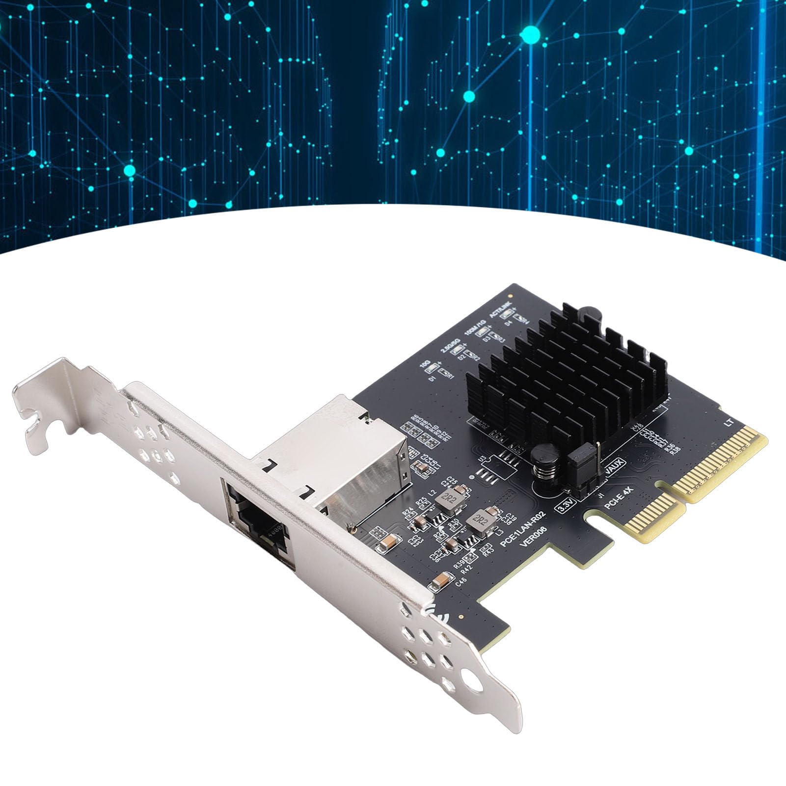 Jectse Scheda di Rete Gigabit PCIe 4X, Adattatore Ethernet da 10 Gbps con Controller RTL8127AT per Data Center NAS PC Server Desktop
