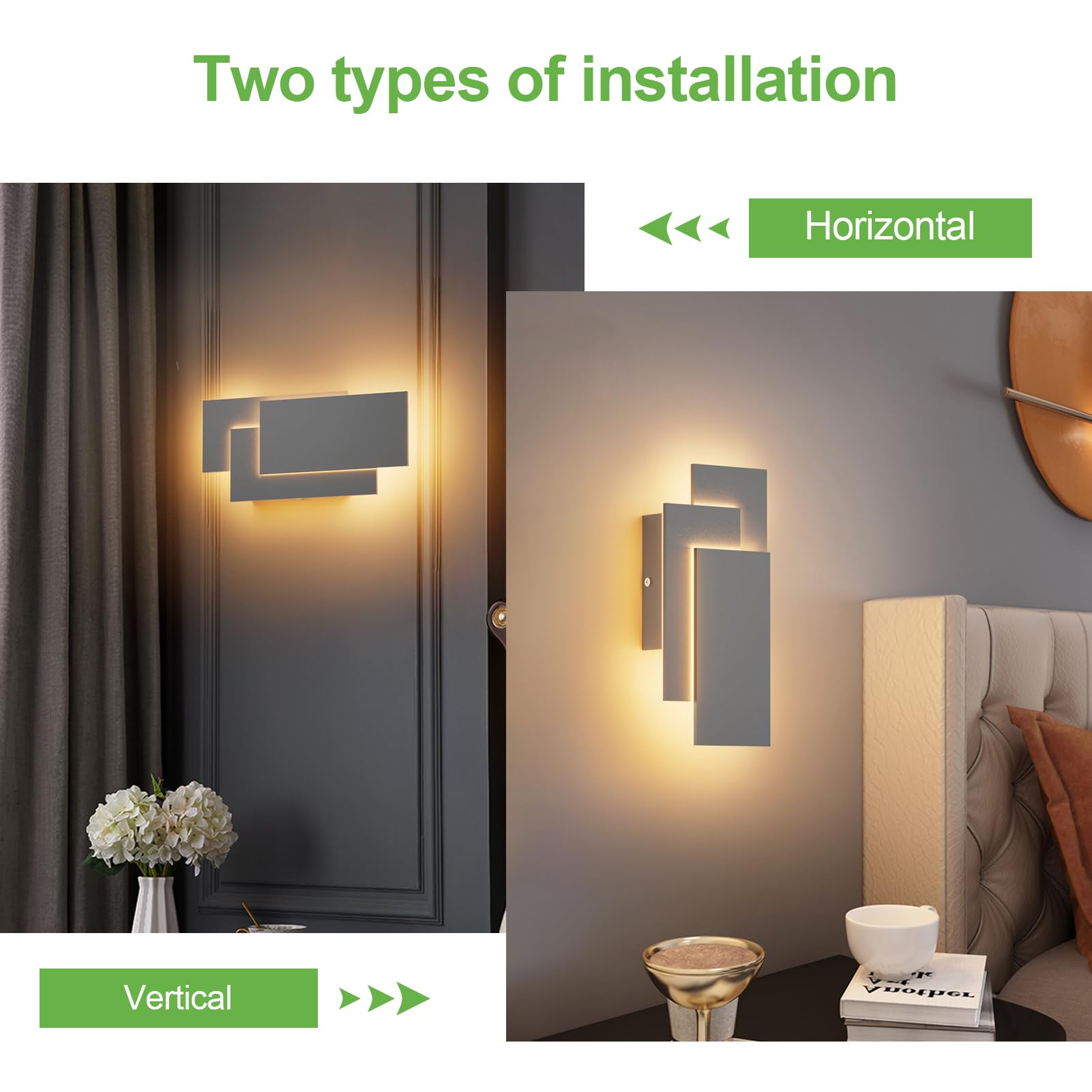 Led-wandlamp Voor Binnen, 12W, Moderne Wandlamp In De Vorm Van Een Paddenstoel Naast Het Bed 3 Kleurmodi Wandlamp Voor Slaapkamer Woonkamer Gang Zwart