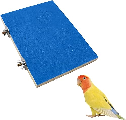 Miniatura 8 de Plataforma grande de soporte para pájaros de 13.6 x 7.9 pulgadas, accesorios de jaula de madera natural para animales pequeños, estante rectangular