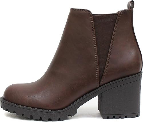 Soda ORIGAMI BOTINES DE MUJER SUELA DE TACÓN MEDIO DE MODA CON GORE ELÁSTICO DOBLE