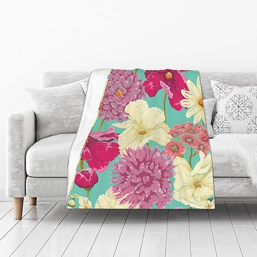 Miniatura 2 de Manta floral para mujer, suave manta de forro polar de verano de 50 x 40 pulgadas, manta ligera de viaje para cama, sofá, bonita decoración del hogar