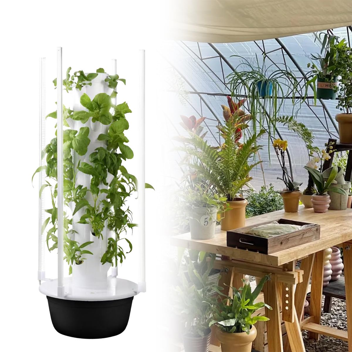 Sistemas Cultivo Hidropónico Jardín, Kit Sistemas Cultivo Hidropónico, Kit Cultivo En Torre Jardín, Riego Por Goteo, 110V 220V, 6-12 Horas De Iluminación, Para Hortalizas Hoja Verde Y Hierbas 9楼