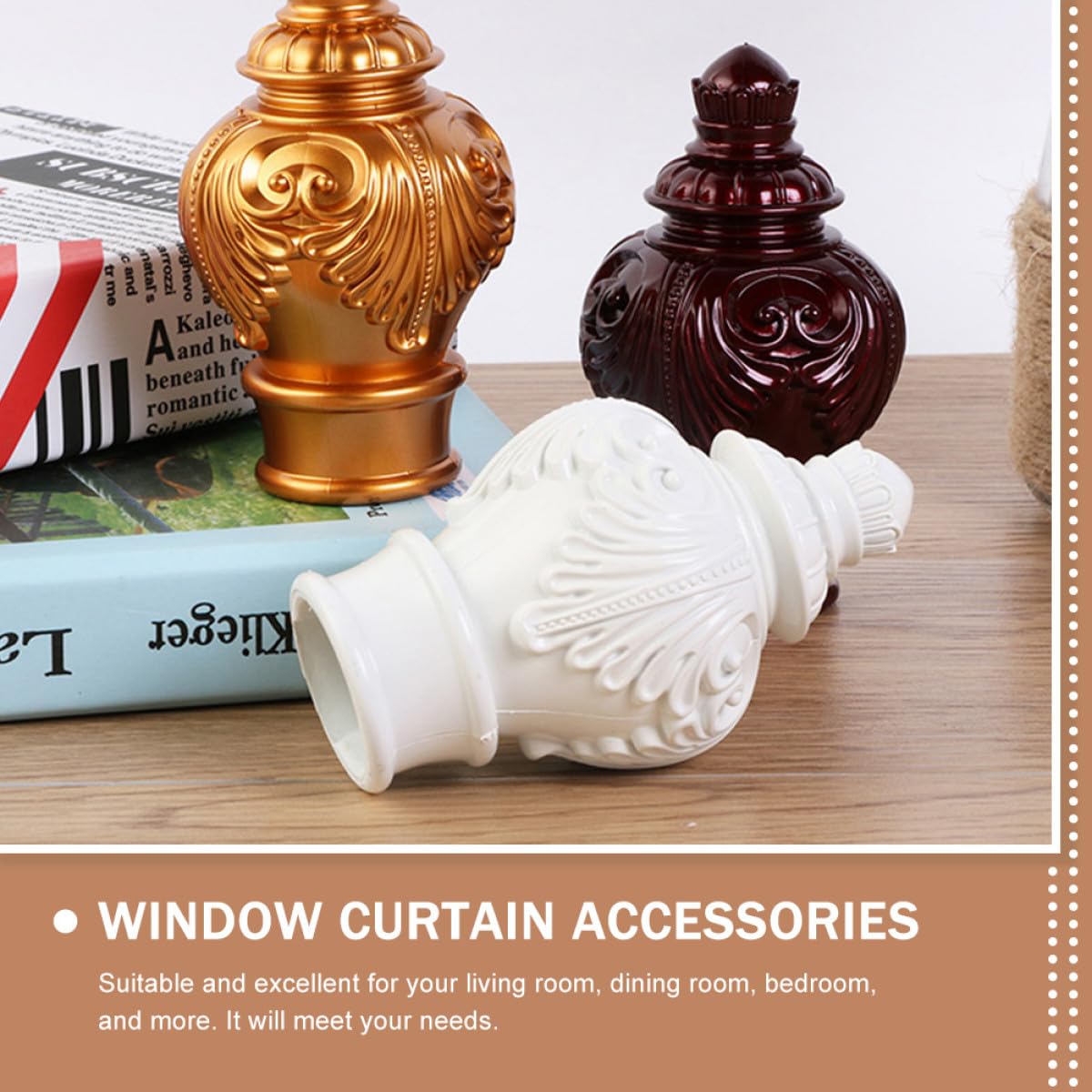 Holibanna 10pcs Embouts Décoratifs en Plastique pour Tringle à Rideaux, Design Créatif, Robustes et Décoratifs, pour Salon et Salle à Manger