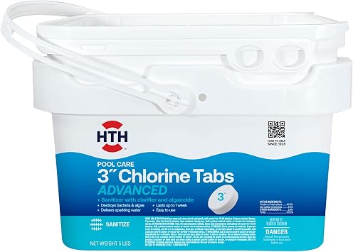 HTH 42052, Swimming Pool Care 3" Chlorine Tabs Advanced, 5 lb