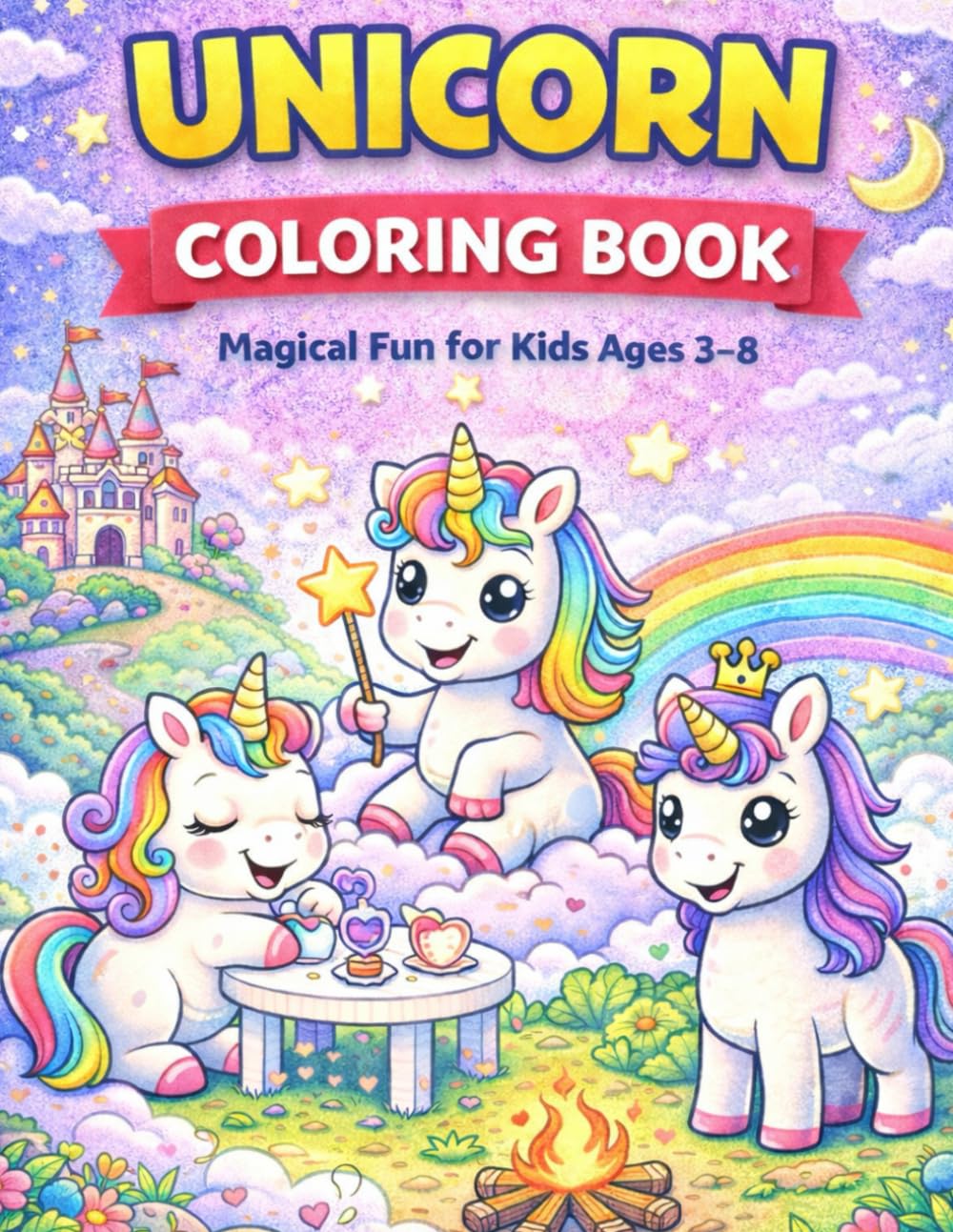 Unicorn Coloring Book for Kids Ages 3–8: Magical Unicorns with Fun & Easy Designs (Fun Animal Coloring Book Series)