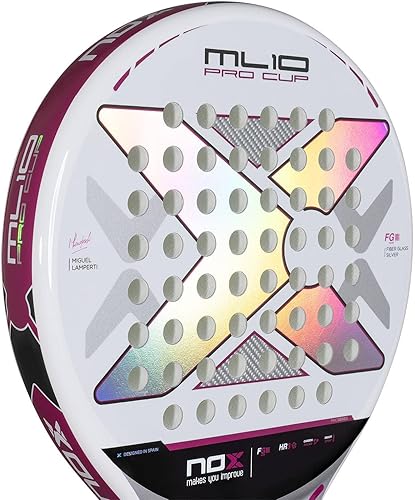Miniatura 5 de Pala de pádel ML10 Pro Cup Silver por Miguel Lamperti 2025 Pala Padel ligero Marco de carbono y núcleo HR3 Giro y control mejorados Raqueta