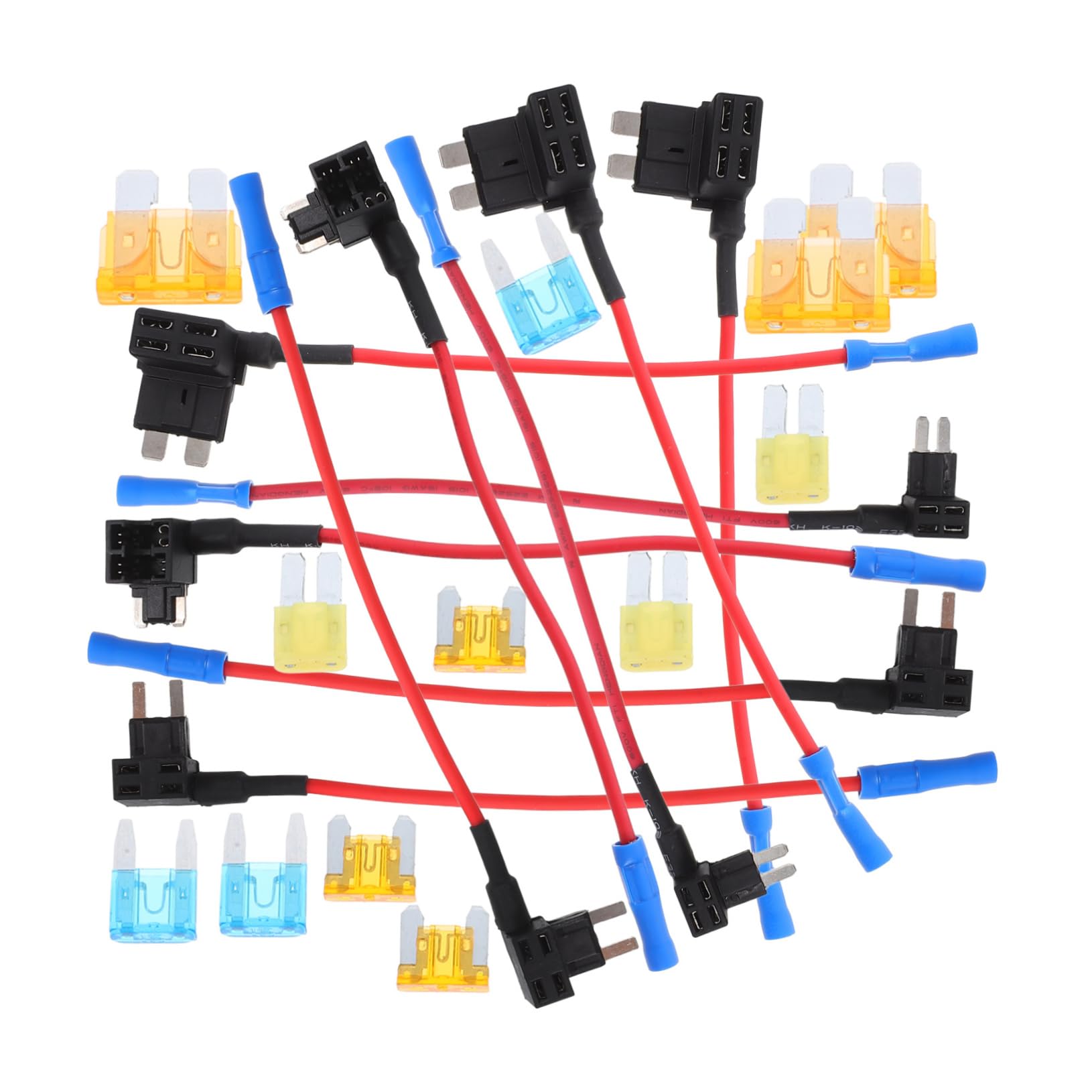 GLEAVI 3juegos Portafusibles Línea para Automóviles Kit De Adaptador De Fusible Mini y Protección De Compatible Múltiples De Vehículos