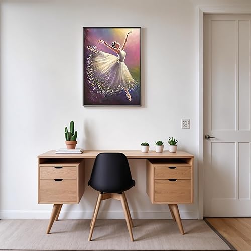 Miniatura 3 de NIHO-JIUMA Kit de pintura de diamantes bailarín de ballet, 5D para bricolaje, arte de diamantes para adultos y adolescentes, decoración del hogar