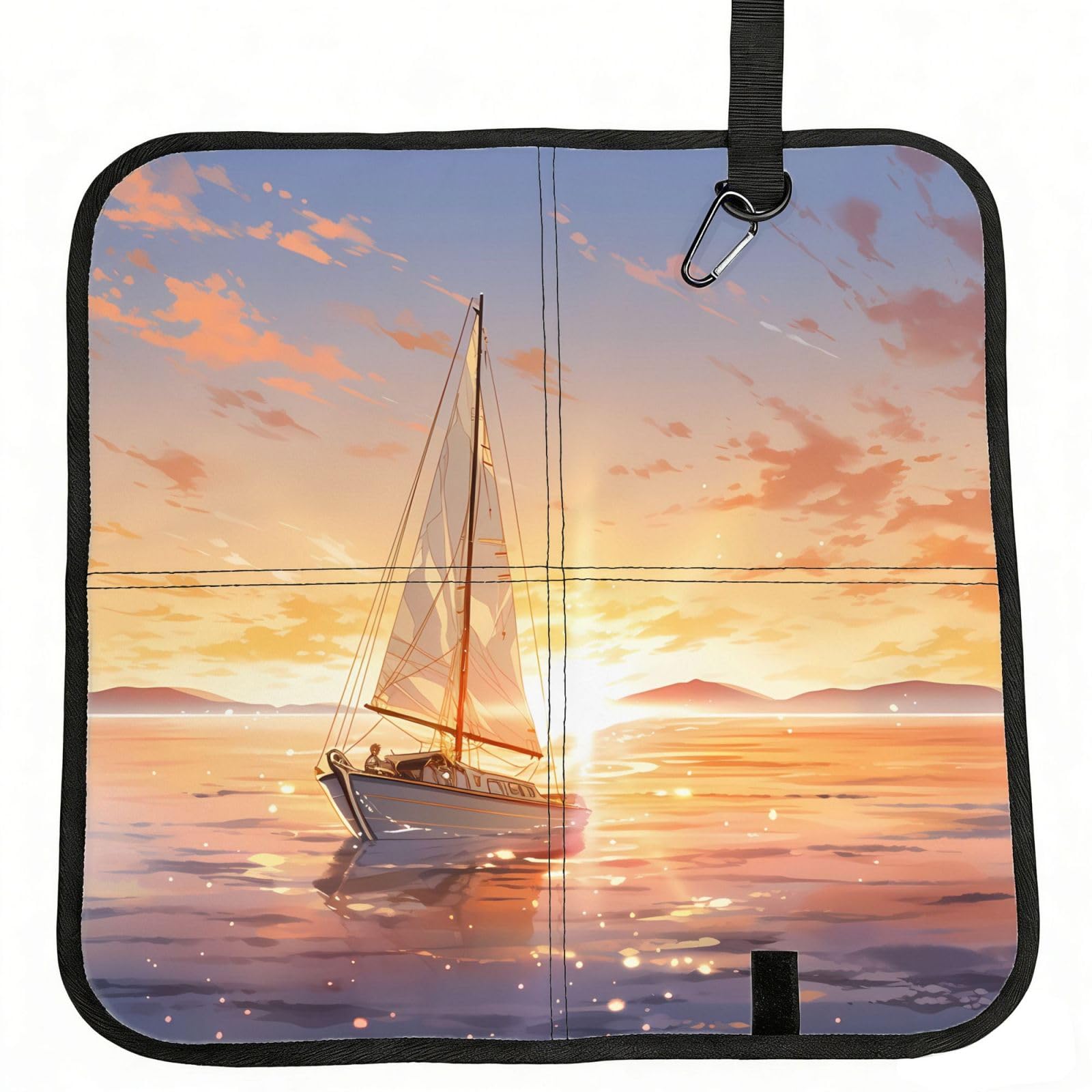 WZYCWB sailboat Foldable Seating Cushion with Carabiner - Stadium Mat for Camping, Hiking and Outdoor Activities