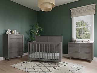 Child Craft Surrey Hill Crib, Dresser and Chest Nursery Set, 3-Piece, Includes 4-in-1 Convertible Crib, Dresser, and Chest, Grows with Your Baby (Lunar Gray)
