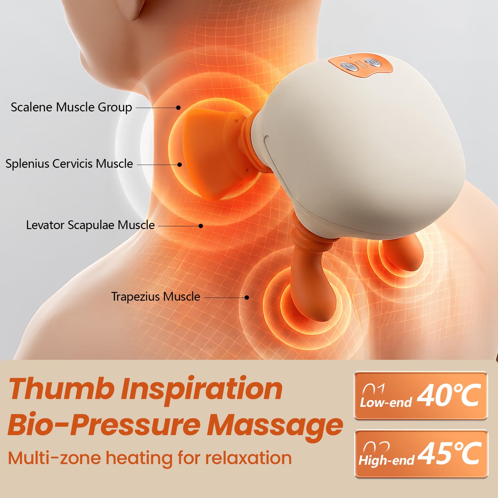 Masajista Cervical 4D Avec Chaleur, Masajista Dos Et Cervicales Pour La Nuque Et Les Épaules, Appareil De Massage Portable Idéal Pour Voyager