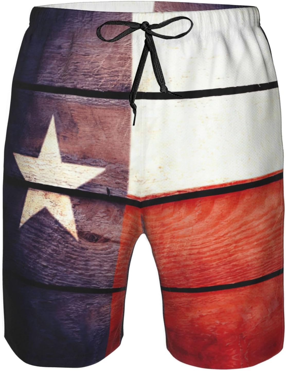 American Flag Pattern Print Men's Hawaiian Beach Shorts Elastic Novelty Summer Casual Shorts with Pocket