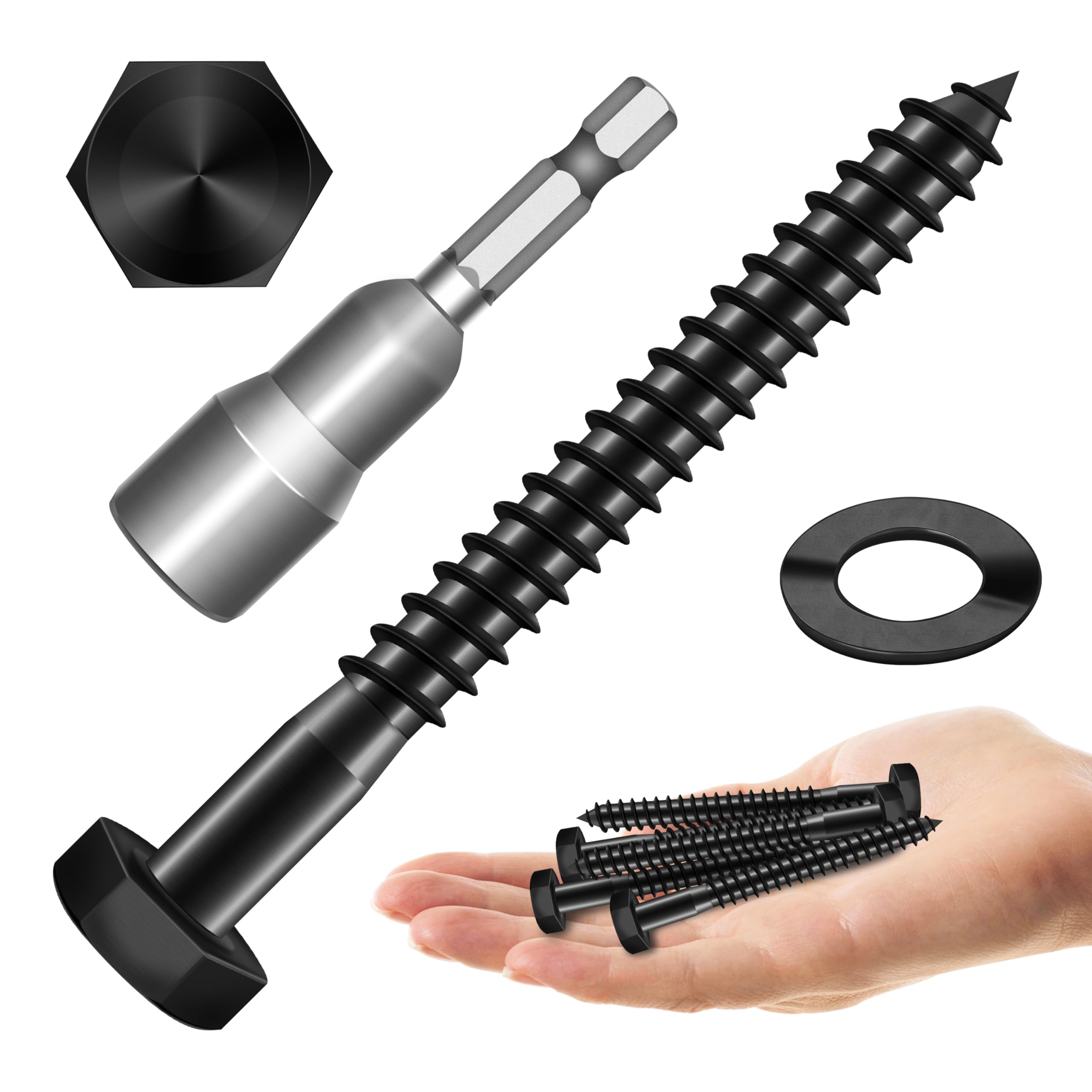 Stainless Steel Lag Screws - 20 Sets, Heavy Duty -31