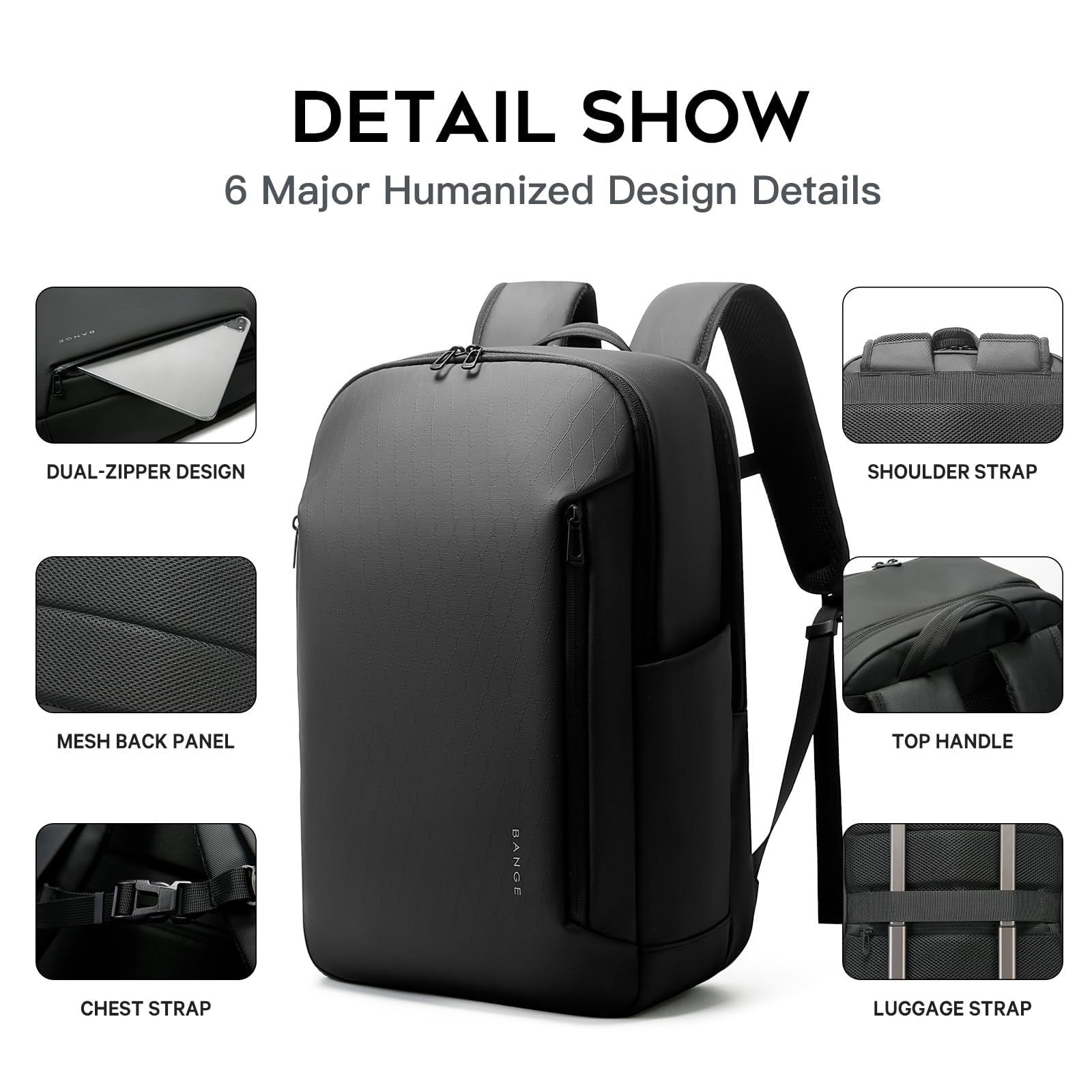 Mochila escolar Zaino per Laptop da 15,6 Pollici, Multitasca Idrorepellente, Viaggi d'Affari, Navette in Ufficio E Uso Casuale Giornaliero